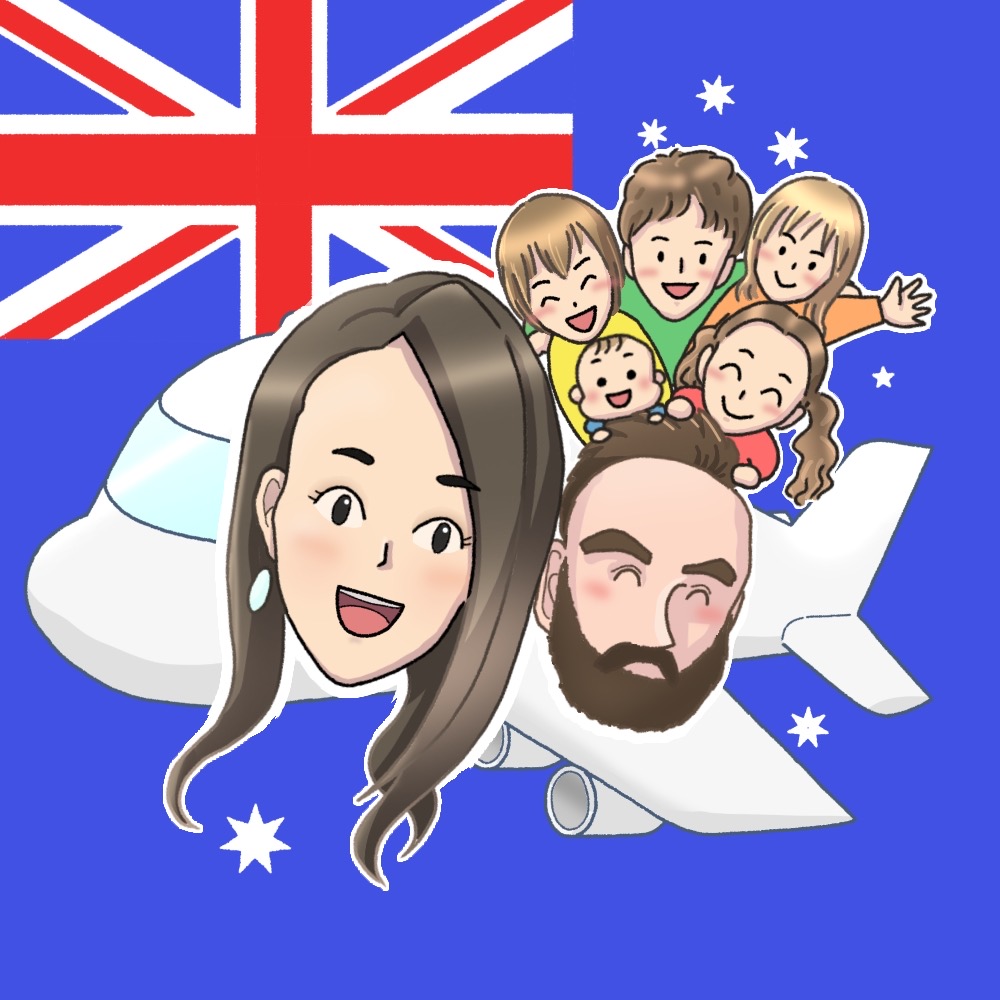 家族とオーストラリアの国旗アイコン